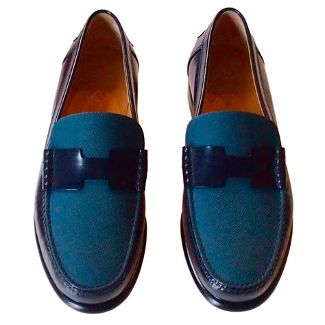 hermes loafers mens kennedy orange navy blue|hermes loafers.